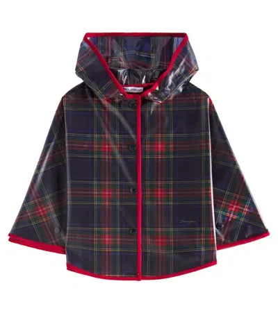 Dolce & Gabbana Kids' Checked Raincoat In Multicoloured