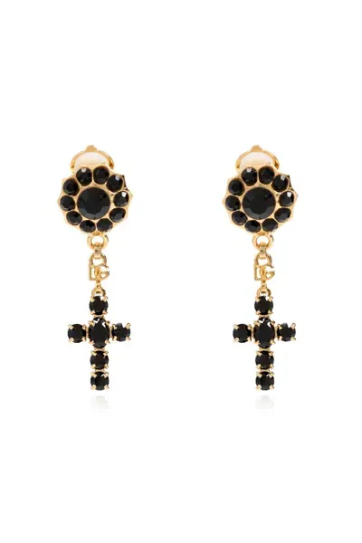 Dolce & Gabbana Clips With Religious Motif In Golden