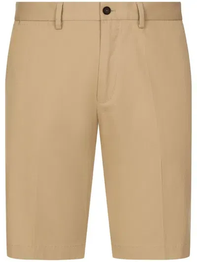 Dolce & Gabbana Dolce &amp; Gabbana Plaque Cotton Shorts In Beige