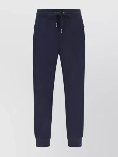 Dolce & Gabbana Cotton Jogger Sweatpants Zipper Pockets In Blue