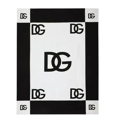 Dolce & Gabbana Cotton Logo Throw In Black