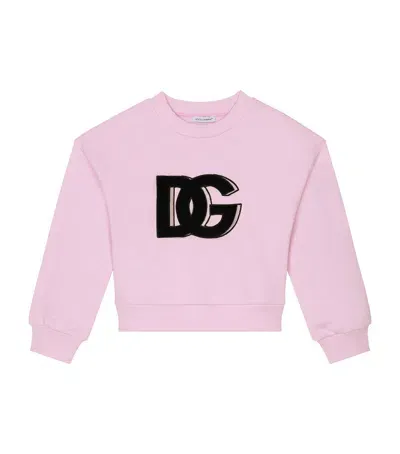 Dolce & Gabbana Kids' Cotton Sweatshirt In Pink