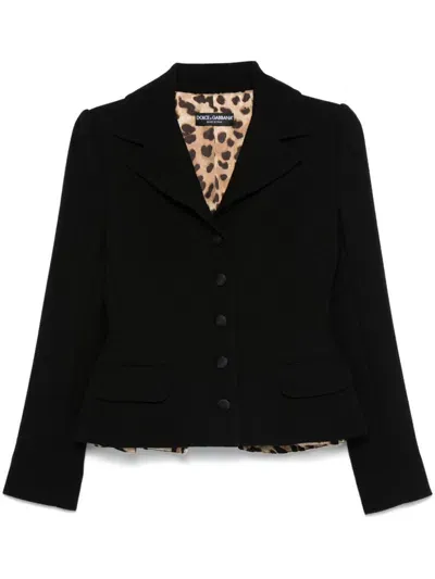 Dolce & Gabbana Crepe Blazer In Black