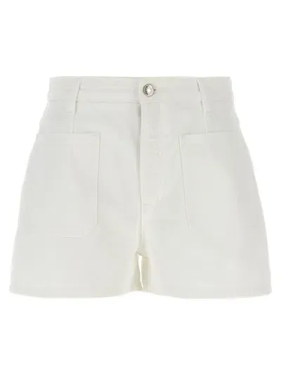 Dolce & Gabbana High Waist Denim Shorts With Front And Back Pockets In White