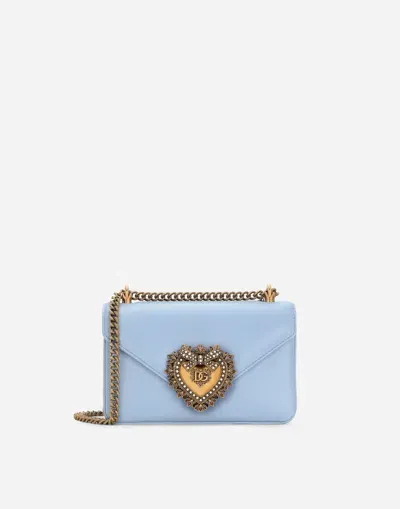 Dolce & Gabbana Devotion Shoulder Bag In Blue