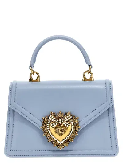 Dolce & Gabbana Devotion Small Handbag In Light Blue