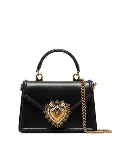 Dolce & Gabbana Small Devotion Top-handle Bag In Black