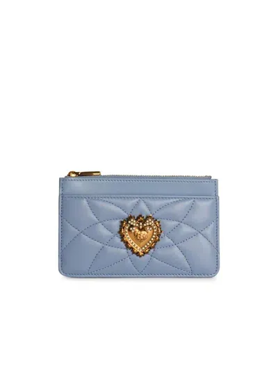 Dolce & Gabbana Devotion Zipped Cardholder In Blue