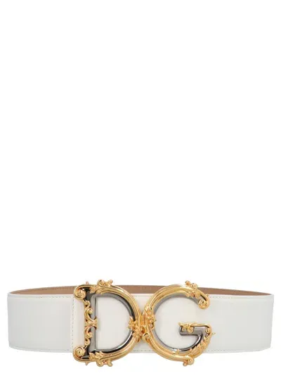 Dolce & Gabbana Dg Barocco Belts In White