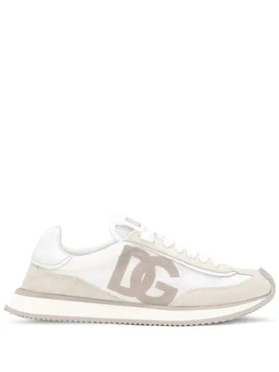 Dolce & Gabbana Dg Cushion Leather Sneakers In White