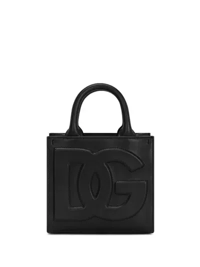 Dolce & Gabbana Mini Leather Dg Daily Tote Bag In Black