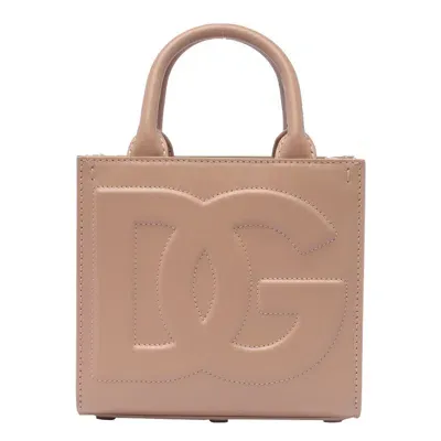 Dolce & Gabbana Dg Daily Mini Leather Tote In Pale Pink