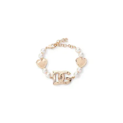 Dolce & Gabbana Dg Embellished Bracelet In Zoo Oro