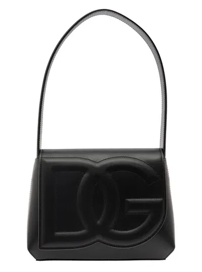 Dolce & Gabbana Dg Logo Shoulder Bag In Black