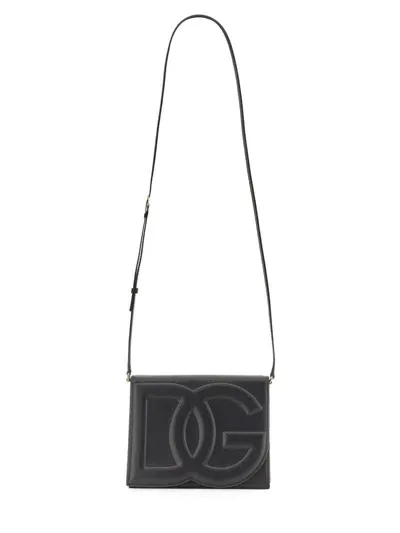 Dolce & Gabbana Dg Logo Shoulder Bag In Black