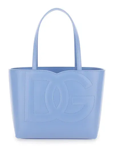 Dolce & Gabbana Dg Logo Small Shopper In Blue