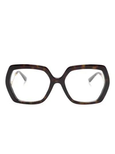 Dolce & Gabbana Dg Oversize-frame Glasses In Brown