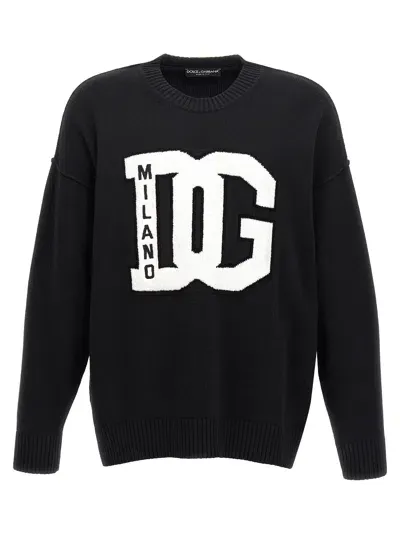 Dolce & Gabbana Ribbed Crew Neck Sweater In Black