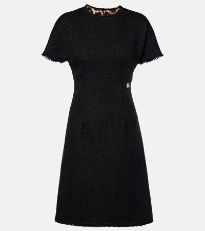 Dolce & Gabbana Tweed Short Sleeves Dress In Black  