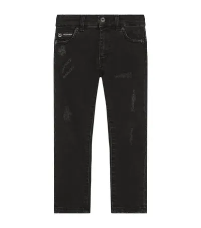 Dolce & Gabbana Kids' Distressed Jeans In Brown