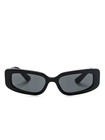 Dolce & Gabbana Dna Rectangle-frame Sunglasses In Black