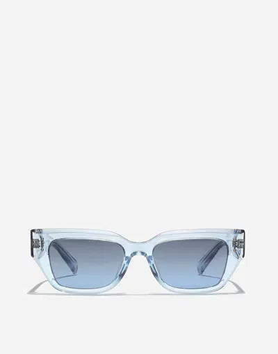 Dolce & Gabbana Dna Sunglasses In Transparent Light Blue