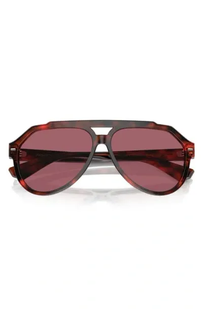 Dolce & Gabbana Dolce&gabbana 60mm Pilot Sunglasses In Red