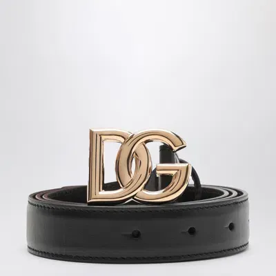 Dolce & Gabbana Black Logo Buckle Belt