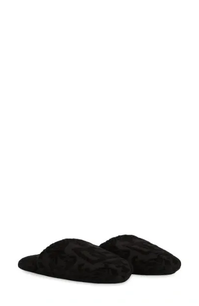 Dolce & Gabbana Dolce&gabbana Dg Logo Jacquard Cotton Terry Cloth Scuff Slipper In Black