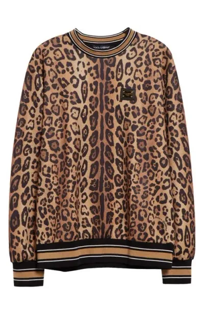 Dolce & Gabbana Dolce&gabbana Interlock Leopard Print Sweatshirt