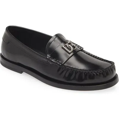 Dolce & Gabbana Dolce&gabbana Logo Moc Toe Loafer In Black