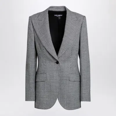 Dolce & Gabbana Dolce&gabbana Single-breasted Jacket In Prince Of Wales Women In Gray