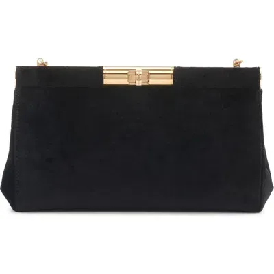 Dolce & Gabbana Dolce&gabbana Small Marlene Velvet Shoulder Bag In 80999 Nero