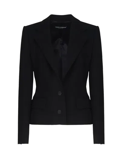 Dolce & Gabbana Dolce Single-breasted Wool Jacket In Black