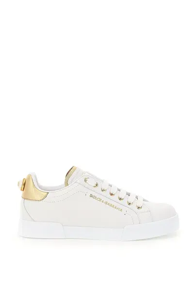 Dolce & Gabbana Portofino Sneakers With Pearl In White