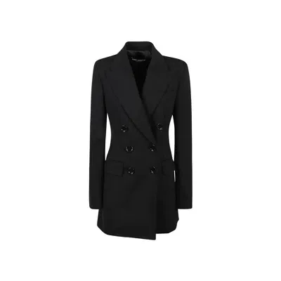 Dolce & Gabbana Punto Milano Jersey Double Breast Blazer In Black