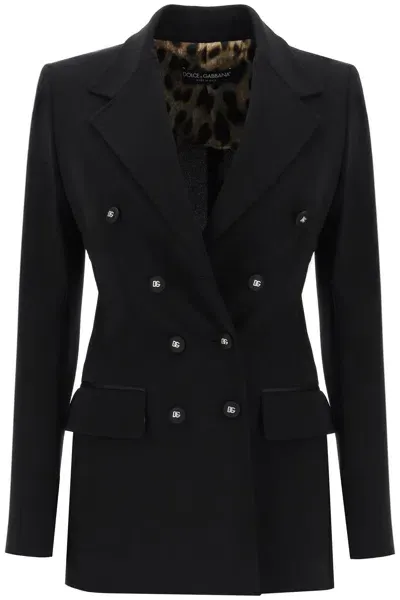 Dolce & Gabbana Turlington Jacket In Milano Stitch In Black