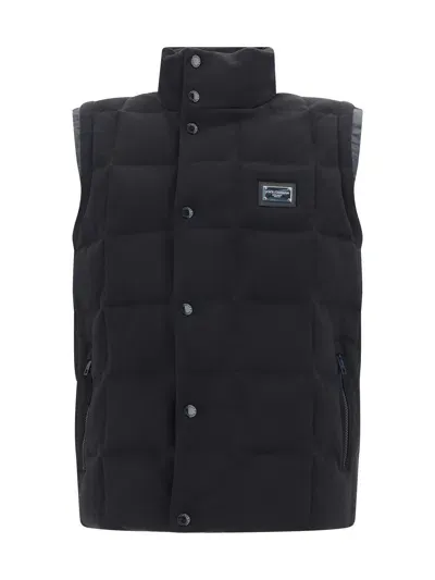 Dolce & Gabbana Down Vest In Black