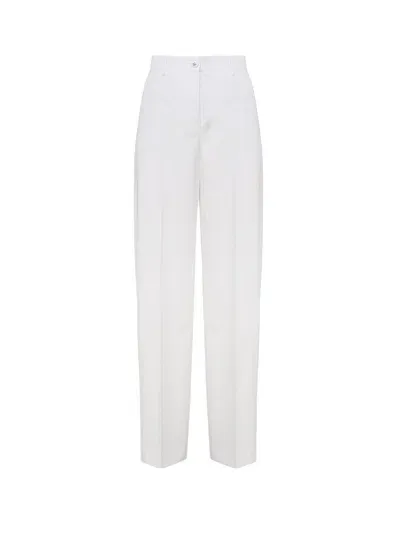 Dolce & Gabbana Elegant Trousers With Front Crease In White