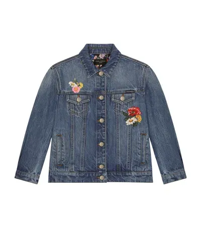 Dolce & Gabbana Kids' Embroidered Denim Jacket In Blue