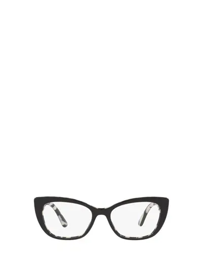 Dolce & Gabbana Eyewear Eyeglasses In Top Black On Zebra