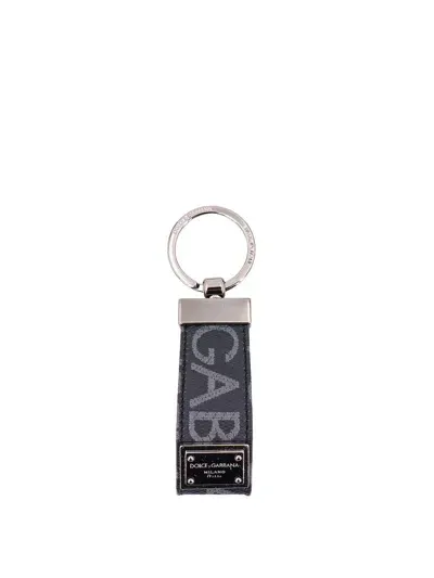 Dolce & Gabbana Keychain With Logo Tag In Black