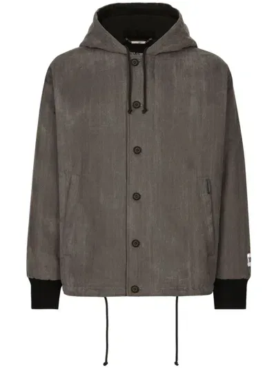 Dolce & Gabbana Faded-effect Jacket In Grey