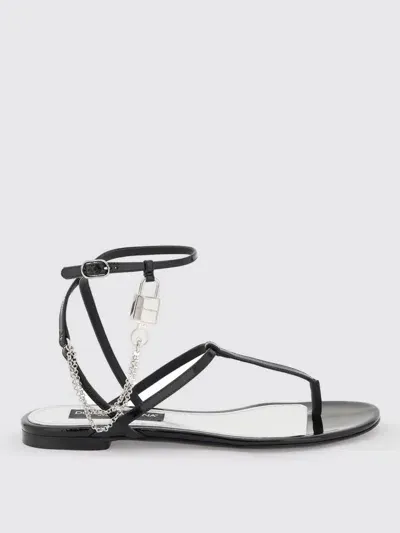 Dolce & Gabbana Flat Sandals  Woman Color Black In 黑色