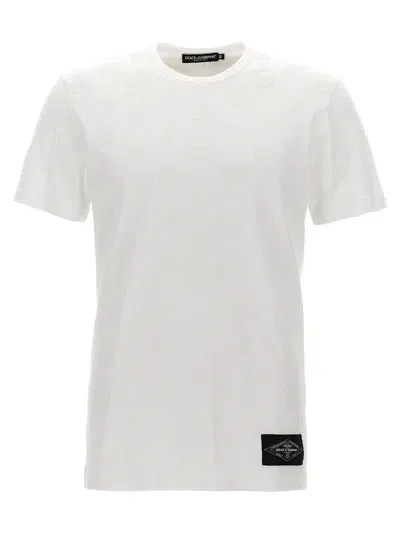 Dolce & Gabbana Flocked Logo T-shirt In White