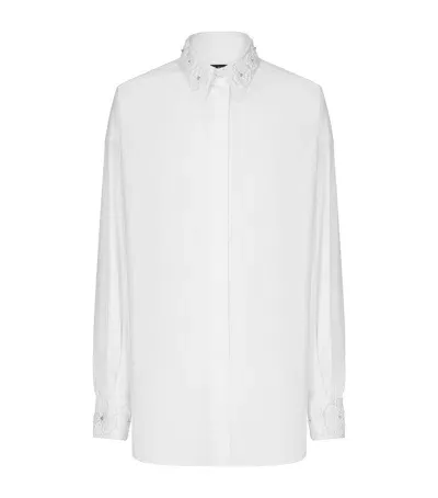 Dolce & Gabbana Floral Embroidered Shirt In White