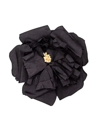 Dolce & Gabbana Flower Brooch In Black