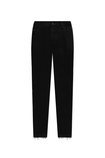 Dolce & Gabbana Dolce &amp; Gabbana 5 Pocket Plaque Jeans In Black