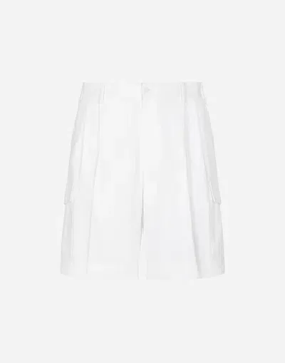 Dolce & Gabbana Gabardine Shorts With Side Pockets In White