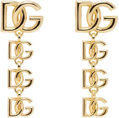 Dolce & Gabbana Gold Dg Multi-logo Earrings In Zoo00 Oro